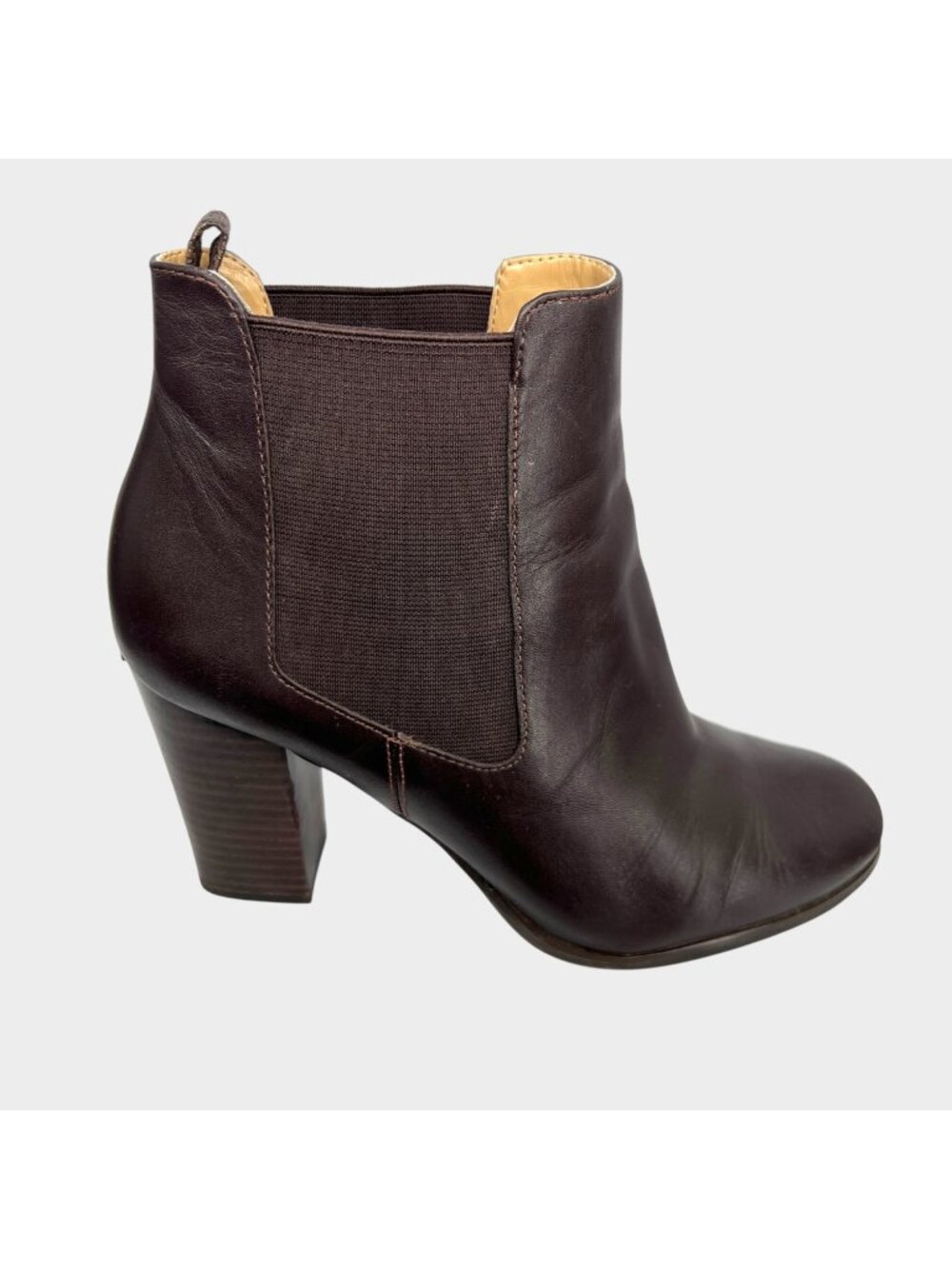 MICHAEL Michael Kors Lottie Chocolate Brown Leather Heeled Ankle Booties Size 8